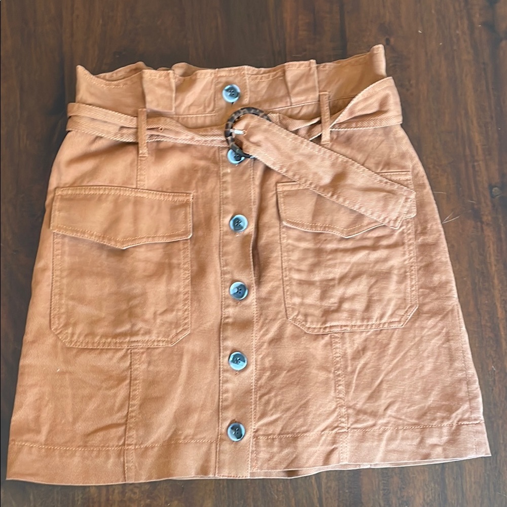 Paper bag waist skirt